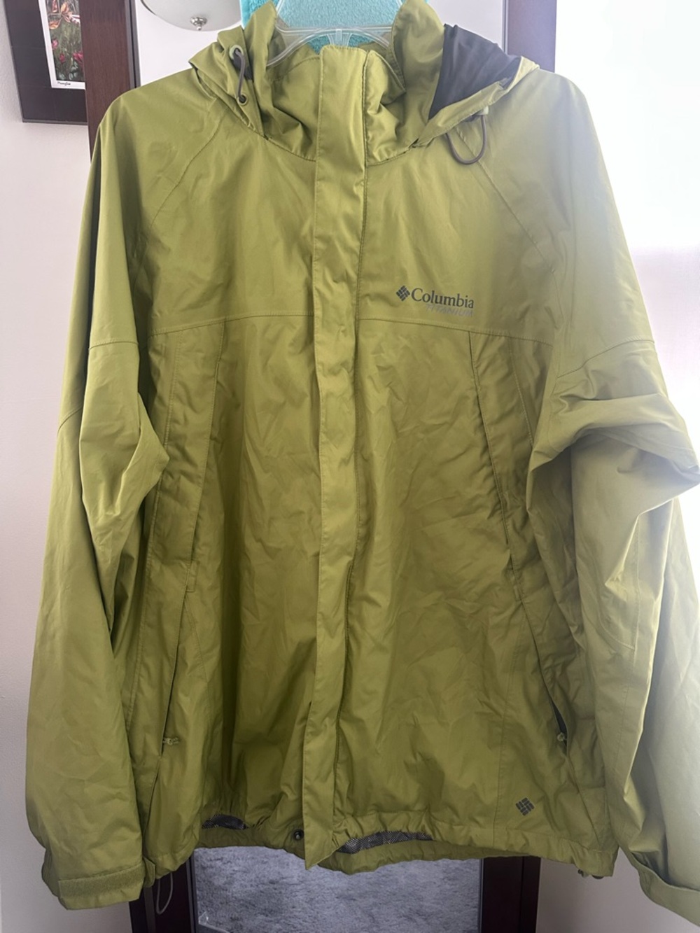Columbia Lime Green Hooded Waterproof Ski Jacket